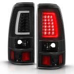 2005 Chevy Silverado 3500 Black Tube LED Tail Lights