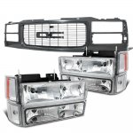 1994 GMC Jimmy Full Size Black Grille Clear Headlights Set