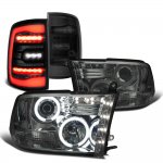 2011 Dodge Ram 2500 Smoked Halo Projector Headlights Full LED Tail Lights