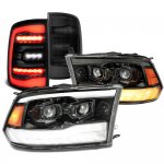 2011 Dodge Ram 2500 5th Gen Smoked Projector Headlights Full LED Tail Lights
