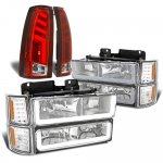 Chevy 3500 Pickup 1988-1993 DRL Headlights Set Custom Tube LED Tail Lights