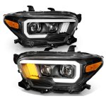 Toyota Tacoma SR 2016-2023 Black LED DRL Projector Headlights