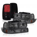 2002 Chevy Tahoe Smoked Headlight Set Black Tinted LED Tail Lights