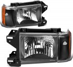 Ford F250 1987-1991 Black Euro Headlights