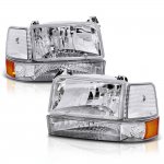 1995 Ford F250 Clear Headlights and Bumper Lights Set