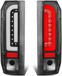 Ford Bronco 1989-1996 Black Tube LED Tail Lights