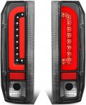 Ford Bronco 1989-1996 Black LED Tail Lights Red Tube