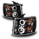 2011 Chevy Silverado 2500HD Black Projector Headlights Halo LED