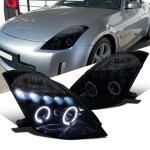 Nissan 350Z 2003-2005 Smoked Halo Projector Headlights with LED