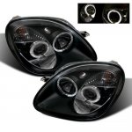 2000 Mercedes Benz SLK Black Dual Halo Projector Headlights