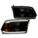 2013 Dodge Ram 3500 Black Smoked LED DRL Headlights