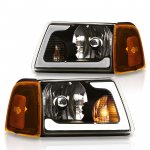 2006 Ford Ranger Black LED DRL Headlights Set