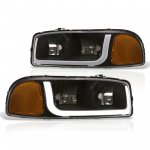 GMC Yukon XL 2000-2006 Black LED DRL Headlights