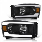 2007 Dodge Ram 2500 Black LED DRL Headlights