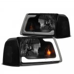 2007 Ford Ranger Black Smoked LED DRL Headlights Set