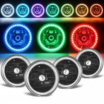 Buick LeSabre 1971-1975 Color LED Halo Black Sealed Beam Headlight Conversion Remote