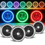 1969 Chevy Bel Air Color LED Halo Black Sealed Beam Headlight Conversion Remote