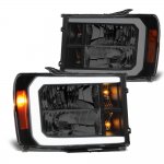 2009 GMC Sierra 3500HD Black Smoked LED DRL Headlights
