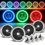 1986 BMW 5 Series Color Halo Black LED Headlights Kit Remote