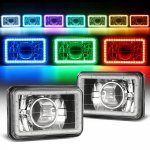 1988 Dodge Dakota Color LED Halo Black Sealed Beam Projector Headlight Conversion