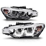 BMW 3 Series F30 Sedan 2012-2015 Halogen Projector Headlights LED Halo