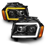 2005 Jeep Grand Cherokee Black Projector Headlights LED DRL Switchback Signals