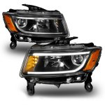 2015 Jeep Grand Cherokee Black Projector Headlights LED DRL Signals