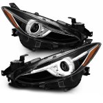 Mazda 3 2014-2016 Black Projector Headlights LED Halo