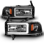 Dodge Ram 3500 1994-2002 Black DRL Headlights