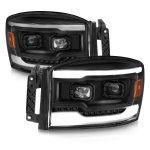 2007 Dodge Ram 2500 Black Projector Headlights Facelift LED DRL Signals