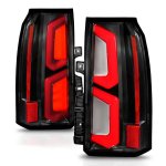 Chevy Suburban 2015-2020 Black LED Tail Lights Tron Style