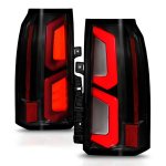 2020 Chevy Suburban Black Smoked LED Tail Lights Tron Style