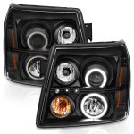 2002 Cadillac Escalade Black Projector Headlights Halo LED