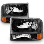 Ford F250 Super Duty 1999-2004 Black Headlights Set