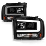 Ford F450 Super Duty 2005-2007 Black LED DRL Projector Headlights