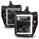 Ford F250 Super Duty 2008-2010 Black Projector Headlights LED DRL Facelift
