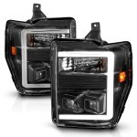 2008 Ford F550 Super Duty Black Projector Headlights LED DRL Facelift