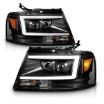 Lincoln Mark LT 2006-2008 Black LED DRL Projector Headlights