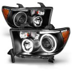 Toyota Tundra 2007-2013 Black Projector Headlights LED Halo