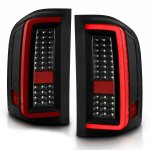 Chevy Silverado 2500HD 2007-2014 Black Full LED Tail Lights Red Tube