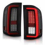 2011 Chevy Silverado 2500HD Black Smoked Full LED Tail Lights Red Tube