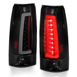 1997 Chevy 3500 Pickup Black Smoked LED Tail Lights DRL Tube