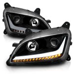 2012 Peterbilt 587 Black Projector Headlights LED DRL Signals