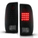 2000 Ford F450 Super Duty Black Smoked LED Tail Lights