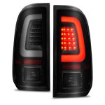 2011 Ford F550 Super Duty Black Smoked Tube LED Tail Lights