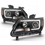 Chevy Colorado 2015-2022 Black LED Tube DRL Projector Headlights