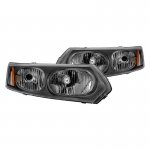 Saturn lon Sedan 2003-2007 Black Headlights