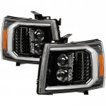 2010 Chevy Silverado 3500HD Black Projector Headlights LED DRL Signals