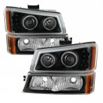 Chevy Silverado 2003-2006 Black Projector Headlights LED Halo