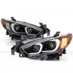 2014 Mazda 6 Black LED DRL Projector Headlights